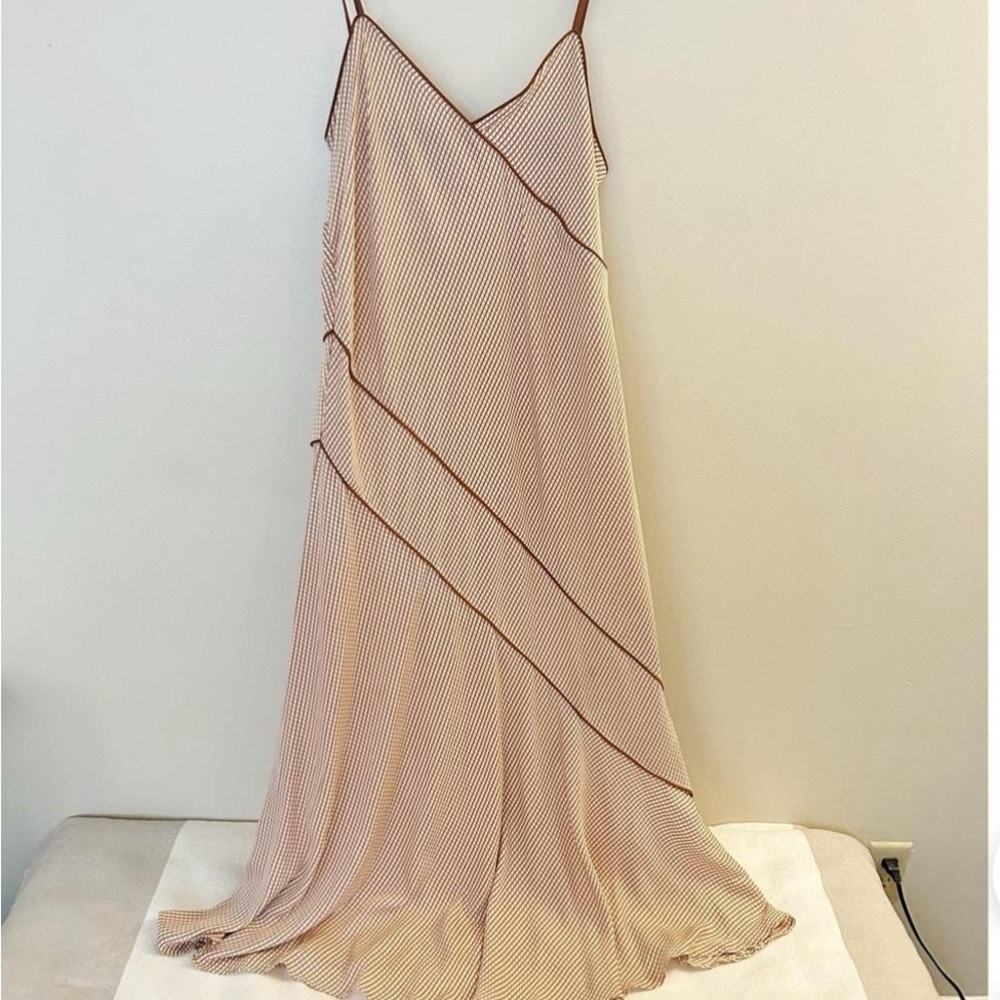 DKNY printed brown and white dress
